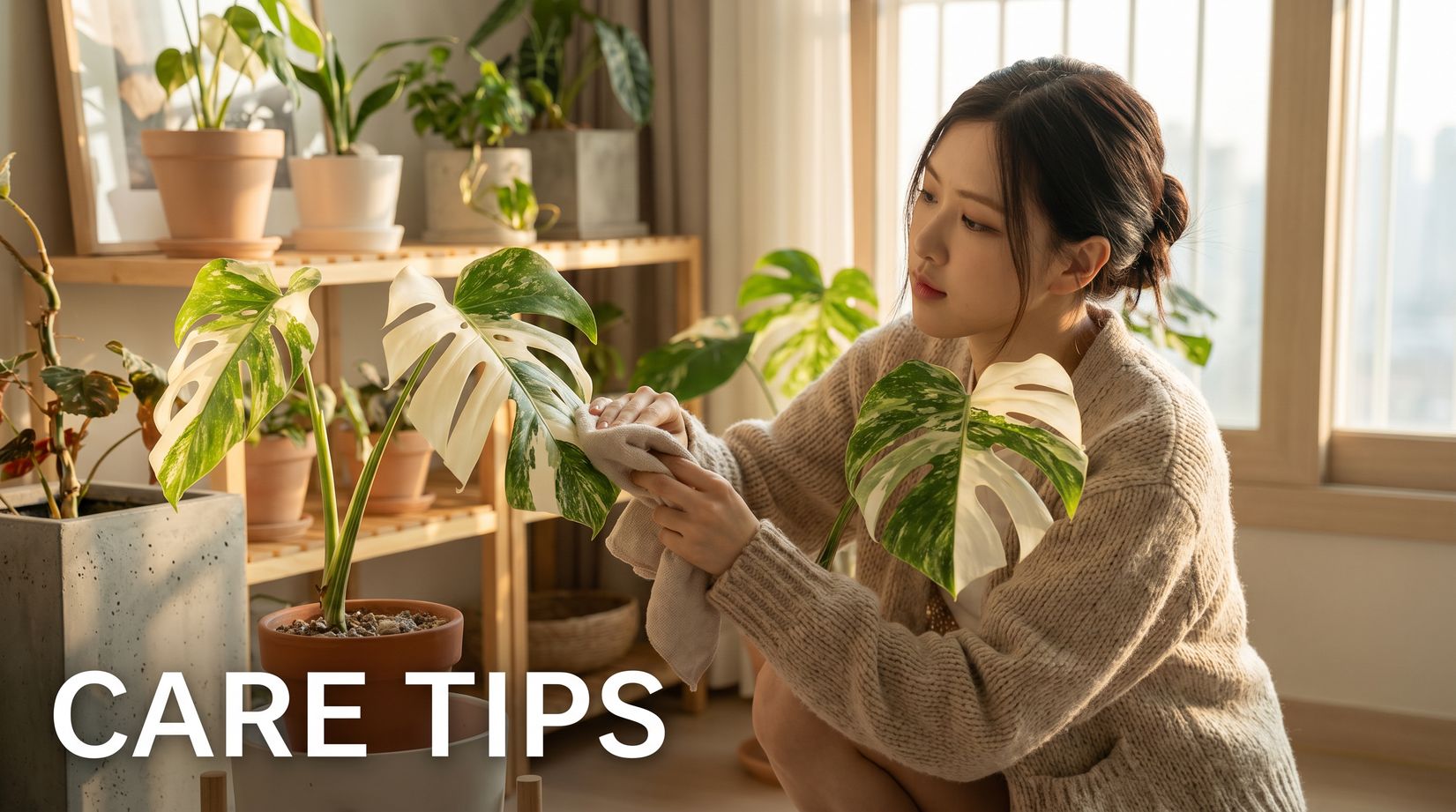 萝莉漫画龟背竹养护视频教程